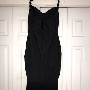 Lascana Black Cocktail Dress with Fringe